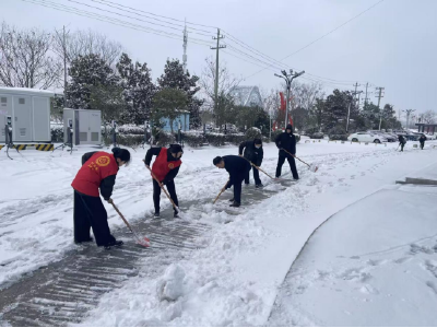 清扫积雪护通行 襄州区行政审批局志愿服务暖人心