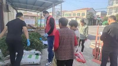 黄州区禹王街道太平寺村发放农耕物资