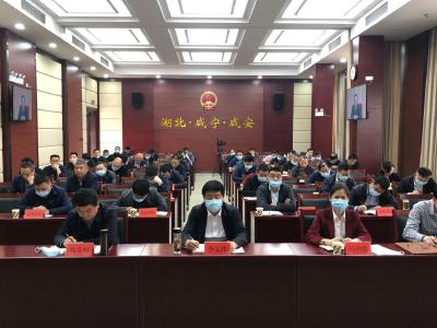 咸安区收看收听全省、全市防汛抗旱工作电视电话会议