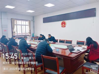 咸安区医疗保障局党组召开2022年度民主生活会