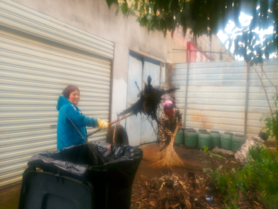 晒卫生庭院  扮靓一路乡村风景线