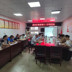 咸安区商务局召开商贸统计培训会