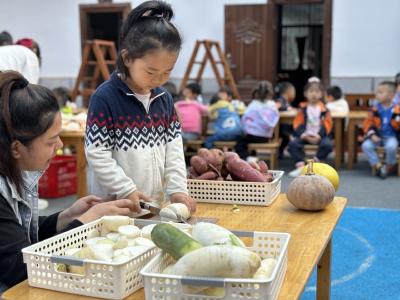 官埠桥镇华欣幼儿园：立冬时节，萌娃忙开“晒冬会”