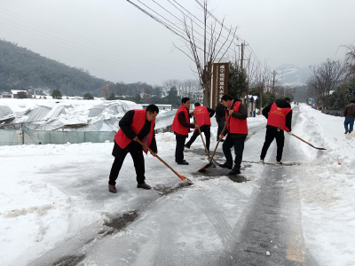 破冰除雪——汀泗桥镇新时代文明实践志愿者在行动