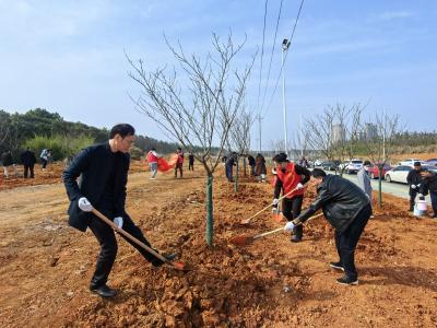 携手植树添新绿 党群共绘新蓝图