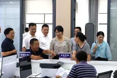 市领导调研区综治中心规范化建设实体化运行情况