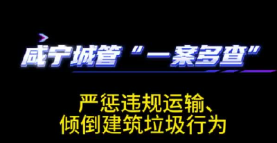 咸宁城管“一案多查”严惩违规运输、倾倒建筑垃圾行为