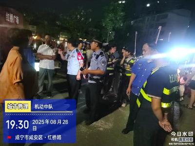 咸安城管联合多部门开展红桥广场夜间降噪整治