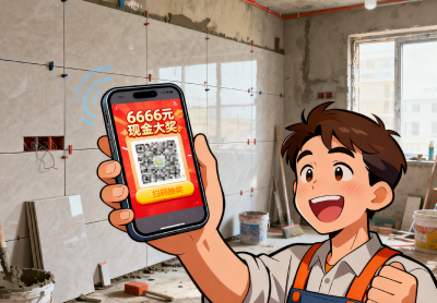 业主买的瓷砖胶藏“彩蛋”，装修师傅扫码中奖6666元，这笔奖金该归谁！