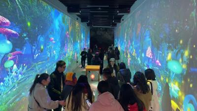 太乙洞焕新升级迎客 元旦首日逾千游客体验科技光影秘境