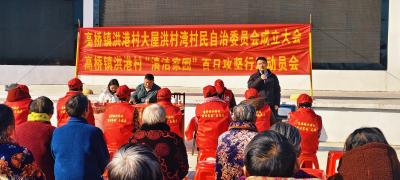 高桥镇洪港村举行“清洁家园”行动暨大屋洪村民理事会成立仪式