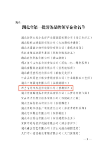 喜报！曾都1家企业被认定为湖北省劳务品牌领军企业