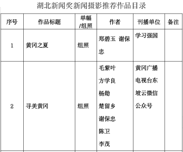 第四十届湖北新闻奖参评作品公示
