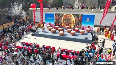 河北承德：金山岭长城第十二届杏花节开幕 逾2万名游客共赴春日花约