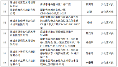 麻城市校外培训机构“白、灰、黑名单”（第三批）公告