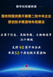 第2批央企原创技术策源地布局来了！40家，52个！