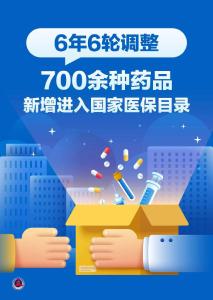 6年6轮调整！700余种药品新增进入国家医保