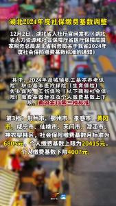 #湖北 2024年度#社保缴费基数 调整 #黄冈