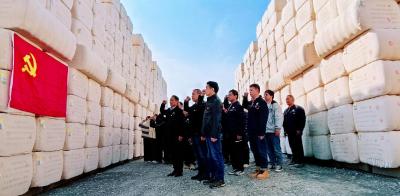 党旗飘扬在新疆监管棉公检一线 ——省纤检局黄冈分局、黄石分局驻库联合开展支部主题党日活动 