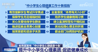 “中小学生心理健康十条”如何守护健康成长路？这些务实举措一起了解！