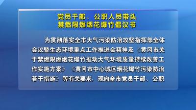党员干部 公职人员带头禁燃限燃烟花爆竹倡议书