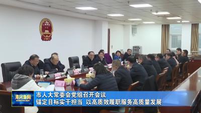 市人大常委会党组召开会议 锚定目标实干担当 以高质效履职服务高质量发展