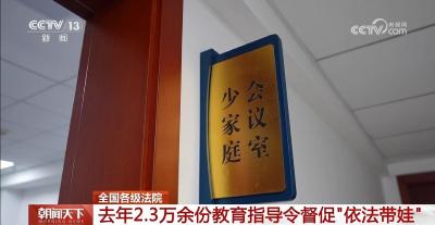 最高法：去年2.3万余份教育指导令督促“依法带娃”