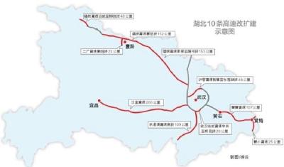 总投资1332亿元 总里程943公里 湖北10条高速同步“四改八”