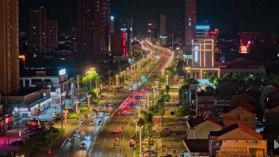 武穴城东新区夜景航拍