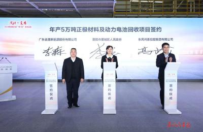 东风鸿泰正极材料项目签约 总投资20亿元