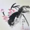 荷花 （国画 作者 王红野)