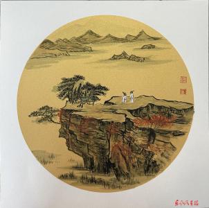 秋林高士图 （国画 作者 苏菁菁）