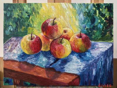 苹果 （油画 作者 陈传飞）