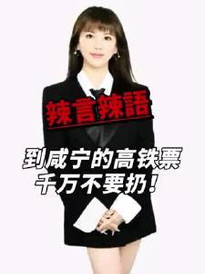 到咸宁的高铁票千万不要扔！