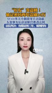 “好友”变盗贼！偷记密码两年盗刷10万@逐浪新闻