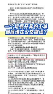 一个玩偶开具的工单到底谁在公然撒谎？@江楠说车